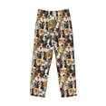 thumbnail image 6 of Uemuo Cute Dog Pattern Men's Wide Leg Palazzo Lounge Pants with Pockets Light Weight Loose Comfy Casual Pajama Pants-Small, 6 of 9