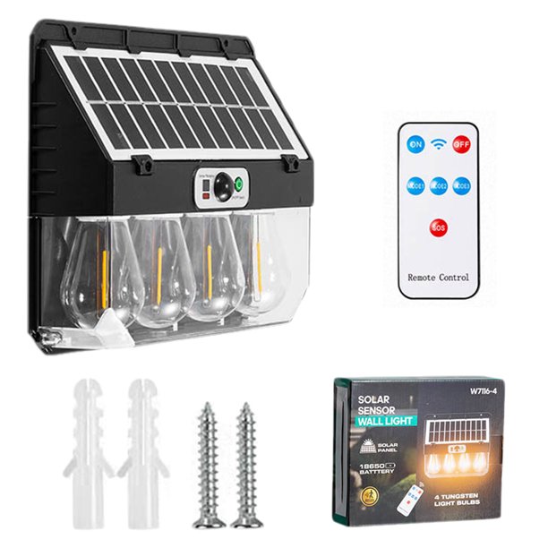 Lámpara de pared solar para porche lámpara de pared con Sensor de movimiento aplique de pared para exteriores para jardín
