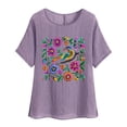 thumbnail image 1 of Tnhcen Chemise d'Été Vintage à Manches Courtes Col Rond – Coupe Ample en Coton Lin Style Rétro Basique P-2TG, 1 of 4