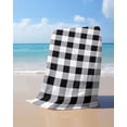 thumbnail image 4 of Vintage Farmhouse Beach Towels Oversized Super Absorbent, Black and White Checkered Lightweight Bath Towel Quick Dry Sets For Bathroom/Pool/Rv Camping/Beach Play/Gym Room/Picnic 30"x60", 4 of 8