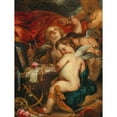 thumbnail image 2 of Frans Wouters 12x14 Black Ornate Wood Framed Double Matted Museum Art Print Titled: A Vanity with Putti, 2 of 5