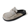 thumbnail image 4 of Pantuflas de ante sintético para mujer, zapatillas de casa de moda para otoño e invierno (Beige 40), 4 of 6