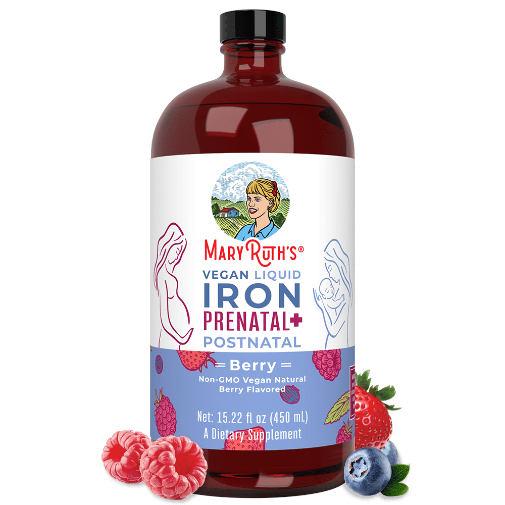 Iron Supplement Prenatal & Postnatal | Liquid Iron Supplement for Pregnant & Lactating | Iron Supplement for Iron Deficiency | Immune Support | Sugar Free | Vegan | Non-GMO | Gluten Free | 15.22 Fl Oz