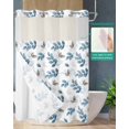 thumbnail image 2 of No Hook Shower Curtain with Snap in Liner, Blue Gray Eucalyptus Leaves White Background Hotel Shower Curtains for Bathroom, Washable Shower Curtain Liner Set with Mesh Top Window, 66"x72", 2 of 6