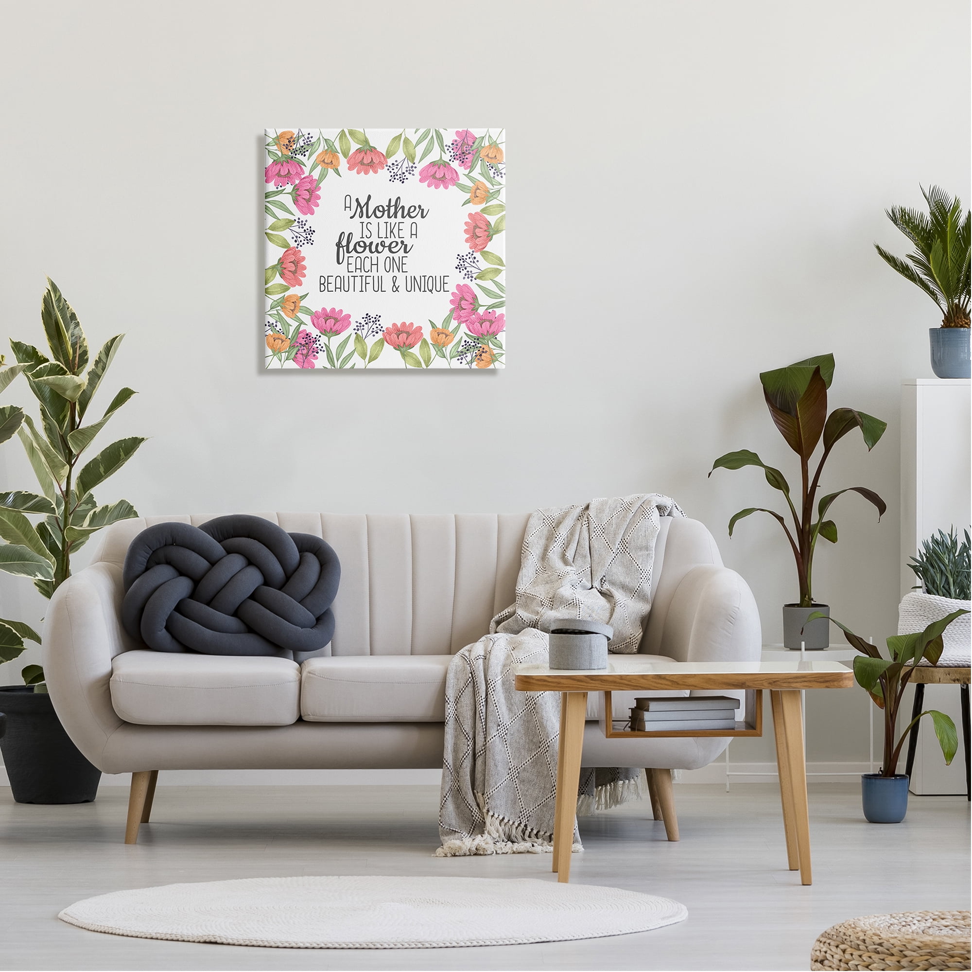Stupell Industries Mom Beautiful & Unique Botanical & Floral Painting Gallery Wrapped Canvas Print Wall Art, 24 x 24