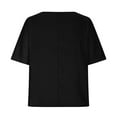 thumbnail image 5 of Summer Linen Shirts for Women Plus Size Top Casual Loose Crew Neck Basic Top Womens Clothing, 5 of 9