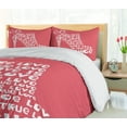 thumbnail image 5 of Ambesonne Fashion Duvet Cover Sets, Woman Shoes Coral Words, 2-King, White and Coral, 5 of 7