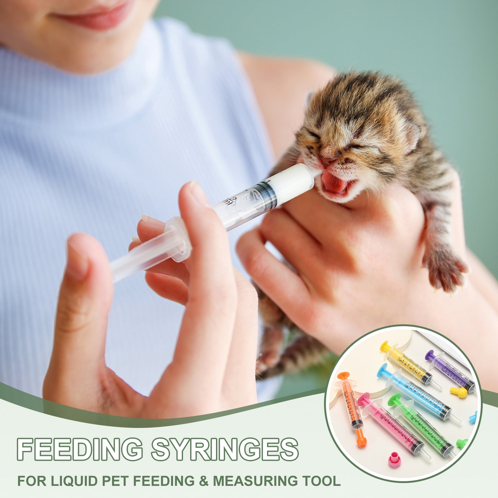 Uxcell Feeding Syringes with Cap Plastic Syringes Pet Feeding Measuring Tool No Needle, 10ml, Blue, 20 Pcs for Pets