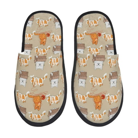 

Slippers for Women Men Funny Cartoon Carton Cat Warm Womens Mens House Shoes Bedroom Slippers Fuzzy Memory Foam Slippers Winter House Indoor Shoes Aesthetic Dorm Slippers