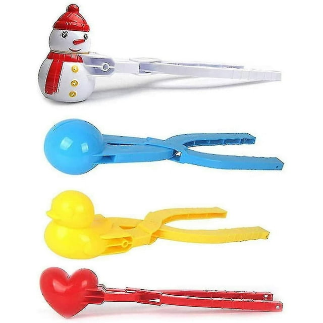 4 Pack Snowball Tongs, Winter Snowball Maker Toy, Snowball Press, Snowball Tongs Heart Shaped Snowballs, Perfect Outdoor Play Snow Toys For Kids 1 . -