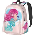 thumbnail image 1 of 17 inch Backpack Fairytale Mermaid Girl Laptop Backpack Shoulder Bag School Bookbag Casual Daypack, 1 of 1