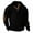 Black, variant on RYRJJ Long Sleeve Shirts for Men Quater Button Down Stand Collar Corduroy Polo Sweatshirts Lightweight Casual Elbow Patches Pullover Tops(Coffee,L)