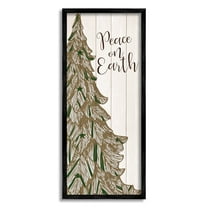 Stupell Industries Peace On Earth Tree Phrase Graphic Art Black Framed Art Print Wall Art, Design by Kim Allen