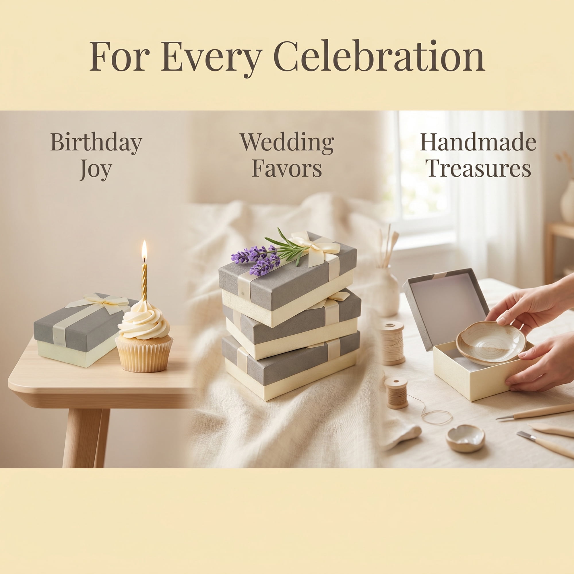 Unique Bargains 6Pcs Rigid Present Boxes for Gift Packaging Whitish Gray 5.5"x3.1"x2"