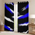 thumbnail image 2 of Homewish Painting Stripes Blackout Curtains Set of 2 (52x84 Each),Modern Asbtarct Geometric Window Curtains,White Blue Black Curtains and Drapes For Girl Boys,Ultra Soft Home Decor, 2 of 6