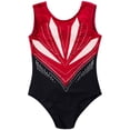 thumbnail image 5 of TiaoBug Kids Girls Gymnastics Tumbling Leotards One Piece Sparkly Ballet Sleeveless Cutout Back Bodysuit Burgundy 16, 5 of 6