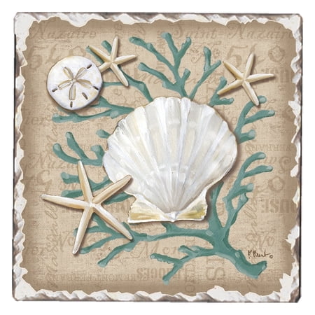Thirstystone Linen Shells Single Tumbled Tile Coaster Create Your Own Set