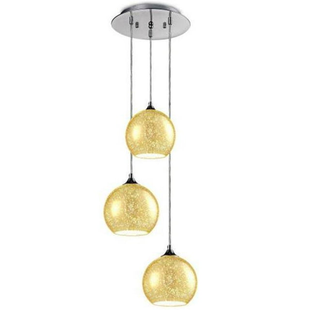 SereneLife SLLMP34 Triple Pendant Hanging Lamp Ceiling Light - Glass