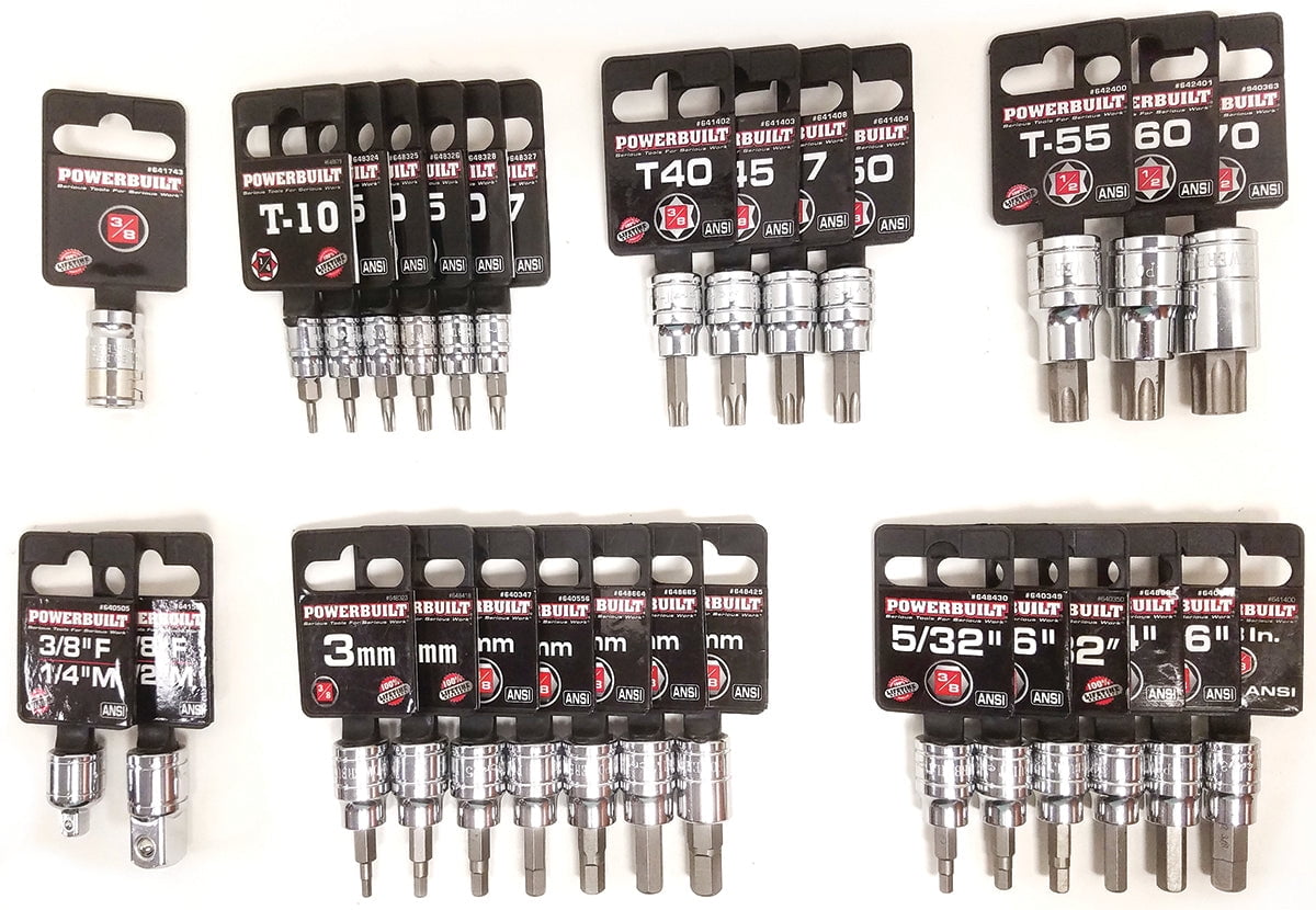 Powerbuilt 29pc HEX/TORX Sockets Set METRIC SAE Sockets