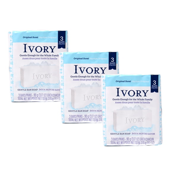 Ivory Bar Soap Original Scent 3 Count 9.52oz (Pack of 3)