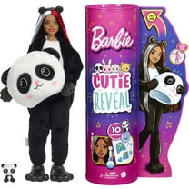 Barbie Doll Cutie Reveal Panda Plush Costume Doll with Pet, Color Change