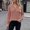 Pink, variant on Women's Solid Color Loose V-Neck Button Front Blouse, Comfortable daily office wear for city sightseeing and casual coffee outings Army Green XXL