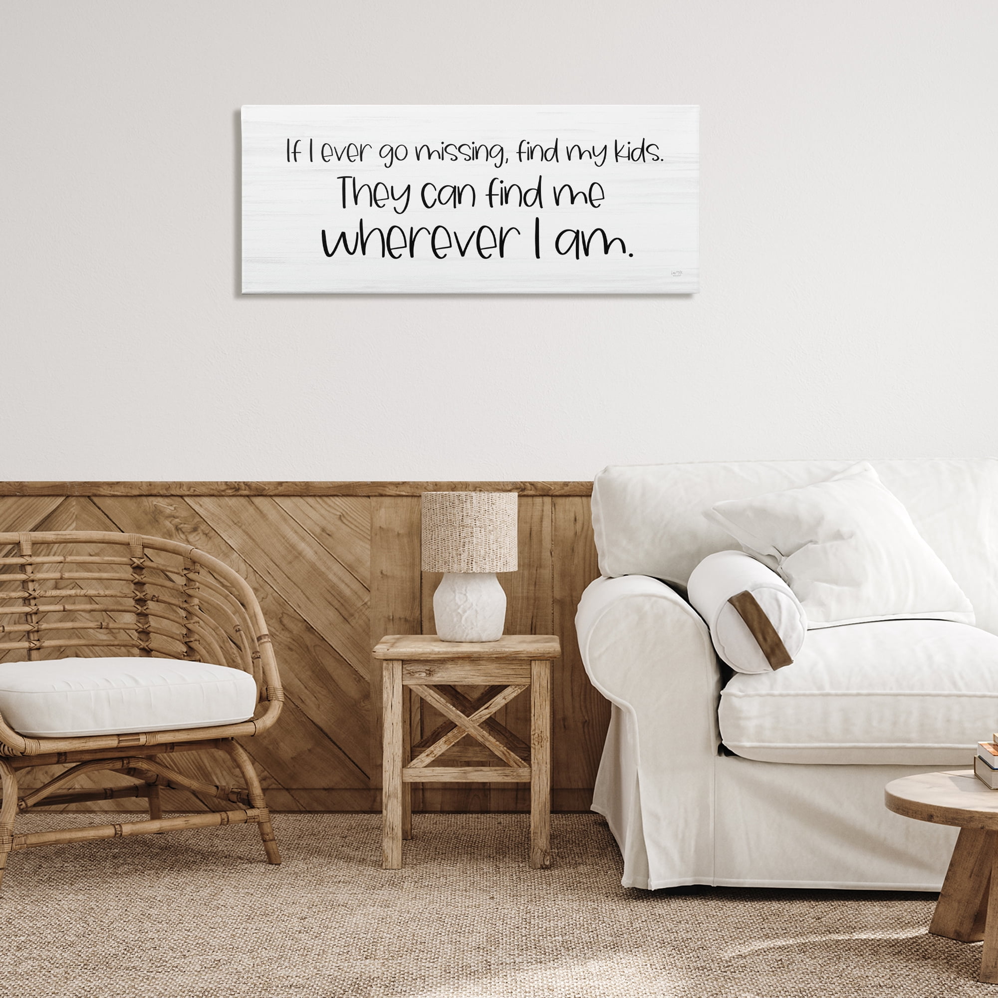Stupell Industries My Kids Can Find Me Text & Numbers Painting Wrapped Canvas Art Print Wall Art, 40 x 17