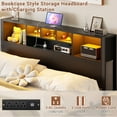 thumbnail image 5 of Homieasy Full Platform Bed with Bookcase Headboard and LED Light, Black, 5 of 8