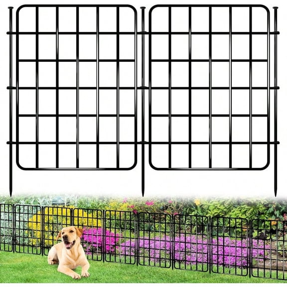 30ft X 17in Garden Fence Animal Barrier 28 Panels No Dig Fence Border Rustproof Metal Decorative Garden Fence With Ground Stake Flower Bed Edging Border For Dog Rabbit Outdoor Yard Patio Decor