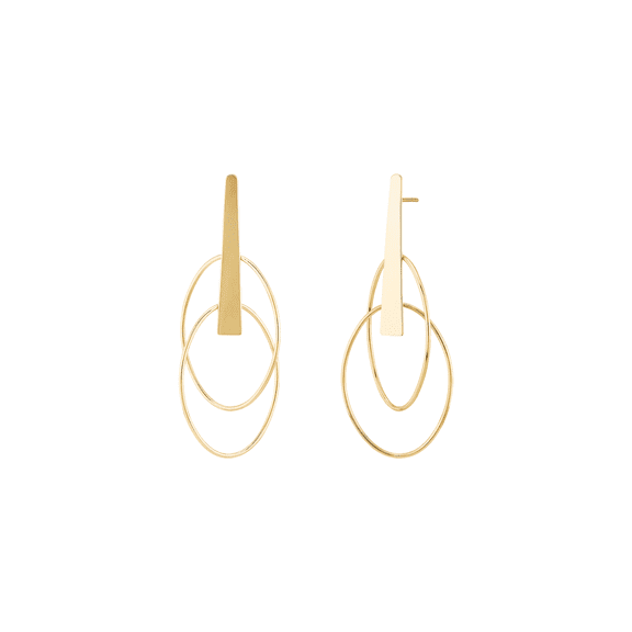 Welry 14kt Yellow Gold Double Oval Drop Earrings