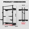 thumbnail image 3 of Folding Wall Mounted Squat Rack,1000 lbs Capacity Power Rack for Home Gym,Space-Saving Foldable Squat Rack with Pull-Up Bar & Landmine,Heavy-Duty 2.36" x 2.36" Steel Frame Power Cage, 3 of 8