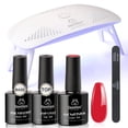 thumbnail image 1 of Kit de esmalte de uñas en gel Beetles Red con luz LED UV para mujer, 1 of 7