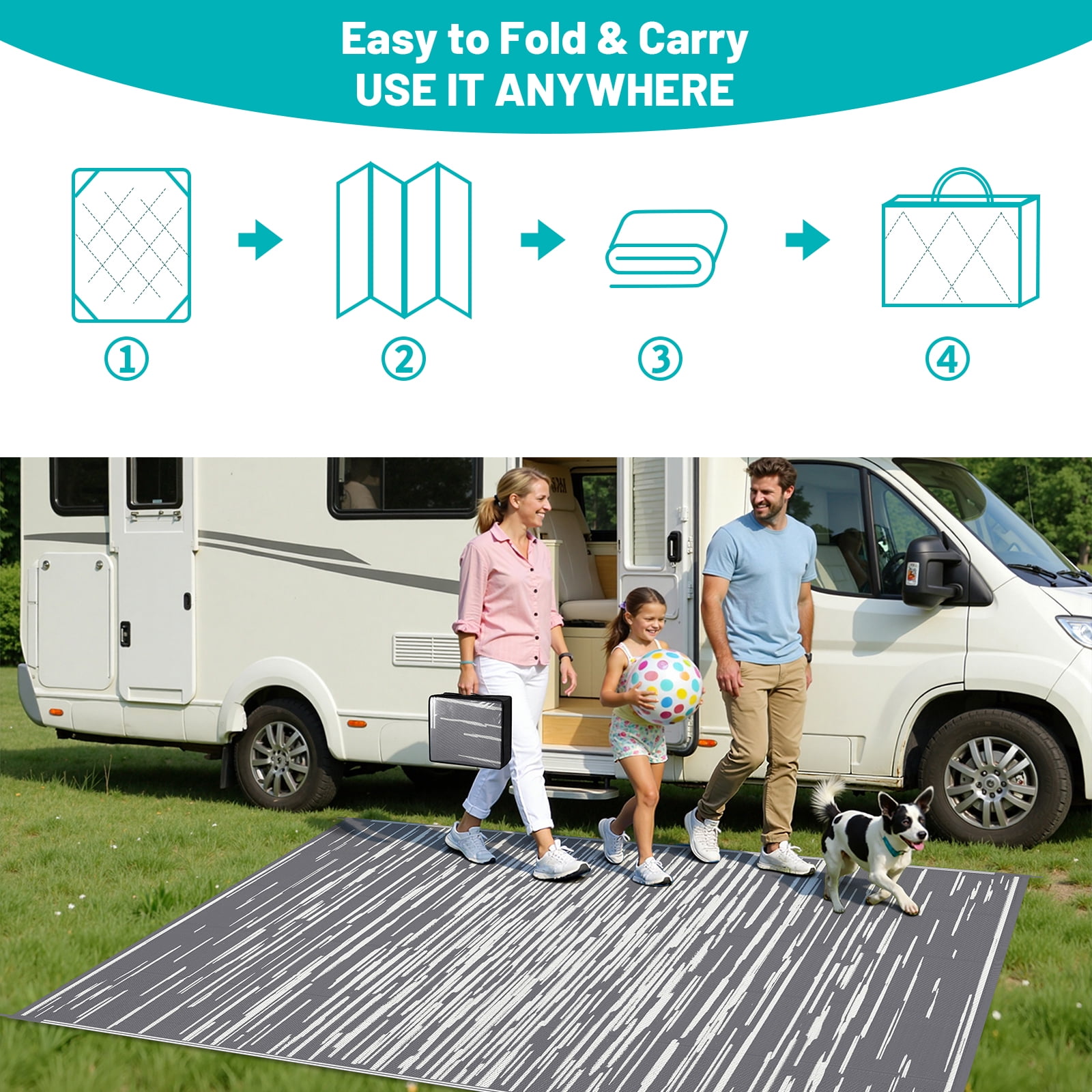 Ileading Outdoor Rugs 8'x10' for Patios Clearance Waterproof Patio Rugs Reversible Mats Plastic Straw Rug Large Outside Area Rug Door Mat for RV,Patio,Backyard,Deck,Beach,Trailer,Camping