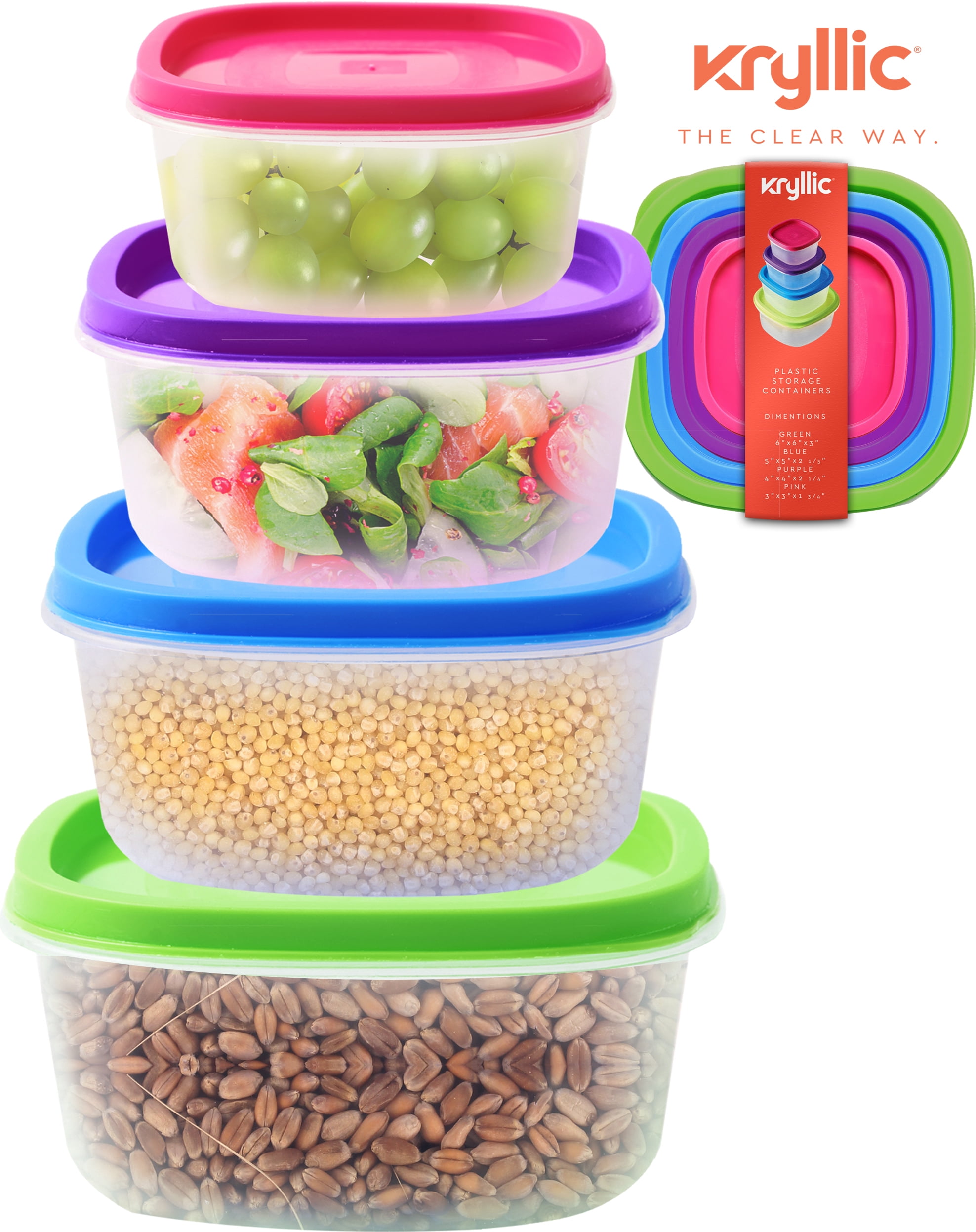 Plastic Food Storage Containers Lids Clear Kitchen