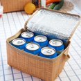 thumbnail image 4 of Portable Insulated Thermal Cooler Lunch Bag Imitation Rattan Outdoors Picnic Box, 4 of 5