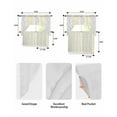thumbnail image 6 of Yellow Gray Kitchen Curtain and Valance Set 3 Pieces, Rod Pocket Short Tier Curtains 24 Inch Length, Pastoral Botanical Branch Aesthetics Swag Topper Small Window Treatment for Cafe Bathroom Bedroom, 6 of 6