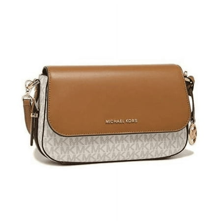 Michael Kors Bedford Legacy Logo Ladies Large Vanilla / Acorn Leather Crossbody Bag 32H9G06C3B149