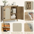 thumbnail image 4 of Luku Natural Rattan Sideboard Buffet Cabinet, Farmhouse Storage Cabinet, Wooden Coffee Bar with Adjustable Shelves for Dining Room, Kitchen, Living Room, 4 of 7