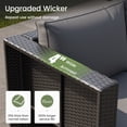 thumbnail image 4 of TECHMILLY 6-Piece Space-Saving Patio Furniture Set, All Weather Black Wicker Rattan Sectional Sofa with 2 Ottomans, Outdoor Conversation Set for Garden, Backyard, Gray Cushions, 4 of 9