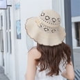 thumbnail image 4 of Siminsem UPF 50+ Straw Sun Hat for Women Wide Brim Fedora Foldable Packable Beach Hat Breathable Roll Up Lightweight Travel Cap Summer UV Protection Hiking Yoga Outdoors Seaside, Beige, One Size, 4 of 4