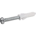 thumbnail image 5 of Hillman Multi-Material Ribbed Anchor Screws, #6-8 x 1", Plastic and Steel, 10 lbs, White, 30 sets, 5 of 10
