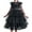 Black, variant on Girls Dress White Halloween Square Collar Layer Skirt Puff Short Sleeve 5 Years