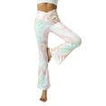 thumbnail image 4 of Arvbitana Yoga Pants for Women Solid /Tie-Dyed Printed High Waisted Pants Tummy Control Solid Color Yoga Flare Pants S-XXL, 4 of 9