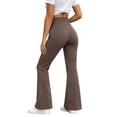 thumbnail image 5 of ThriftyPlait High Rise Flare Yoga Pants for Women Stretchy Crossover Waistband Flattering Bootcut Leggings Soft Workout Lounge Trousers for Gym, 5 of 7