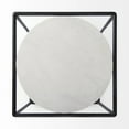 thumbnail image 6 of Suspended White Marble Black Metal Geo Side Table, 6 of 9