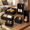 Black, variant on Set of 6 Brown Wooden Nesting Storage Boxes With Handles For Organization