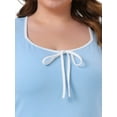 thumbnail image 5 of DARING DIVA Women's Plus Square Neck Short Sleeve Trendy Top 4X Sky Blue, 5 of 7