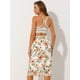 thumbnail image 4 of Falda Midi De Gasa De Verano Con Estampado Floral Allegra K Blanco XS, 4 of 5