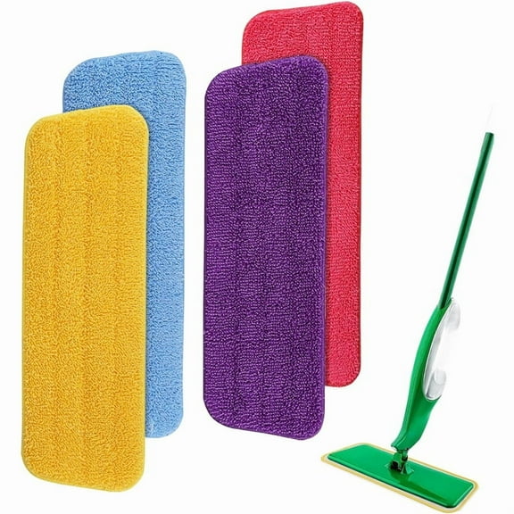 Spray Mop Refills for Libman Freedom Spray Mop, 16in Reusable & Washable Microfiber Floor Cleaning Pads-4 Pack