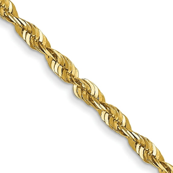 14K Yellow Gold 1.8mm Extra-Light D/C Rope Chain (30 X 1.8) Made In Peru exl014-30